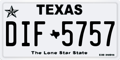 TX license plate DIF5757