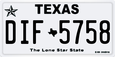 TX license plate DIF5758