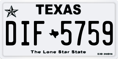 TX license plate DIF5759
