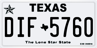 TX license plate DIF5760