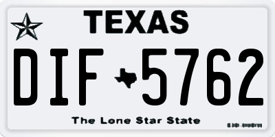 TX license plate DIF5762