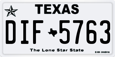 TX license plate DIF5763