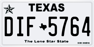 TX license plate DIF5764