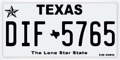 TX license plate DIF5765