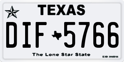 TX license plate DIF5766