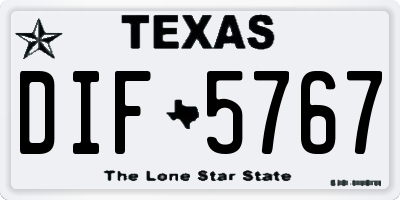TX license plate DIF5767