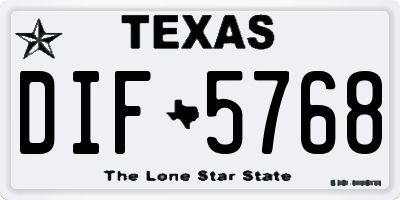 TX license plate DIF5768