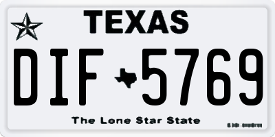 TX license plate DIF5769