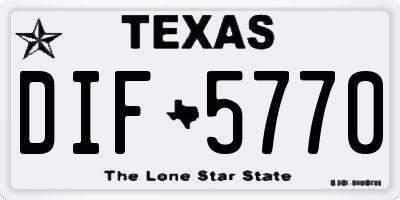 TX license plate DIF5770