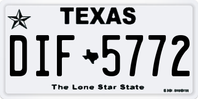 TX license plate DIF5772