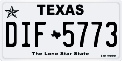 TX license plate DIF5773