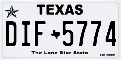 TX license plate DIF5774