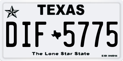 TX license plate DIF5775