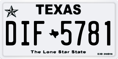 TX license plate DIF5781