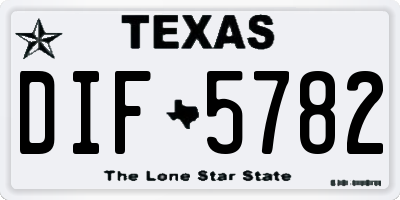 TX license plate DIF5782