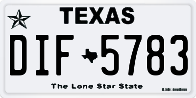 TX license plate DIF5783