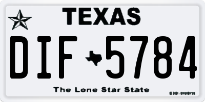 TX license plate DIF5784