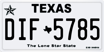 TX license plate DIF5785