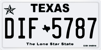 TX license plate DIF5787