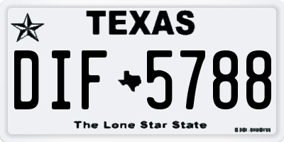 TX license plate DIF5788