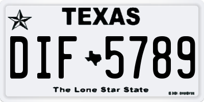 TX license plate DIF5789