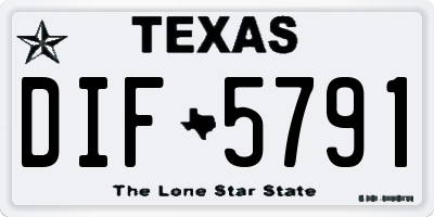 TX license plate DIF5791