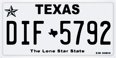 TX license plate DIF5792