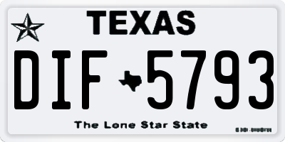 TX license plate DIF5793