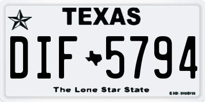 TX license plate DIF5794