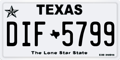 TX license plate DIF5799