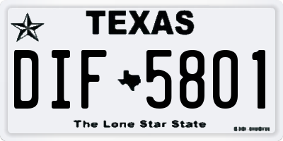 TX license plate DIF5801