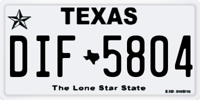 TX license plate DIF5804