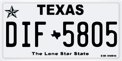 TX license plate DIF5805