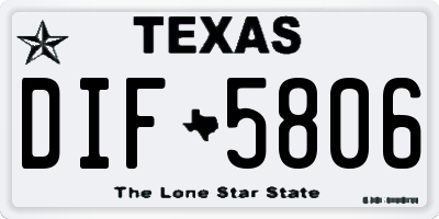 TX license plate DIF5806
