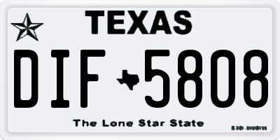 TX license plate DIF5808
