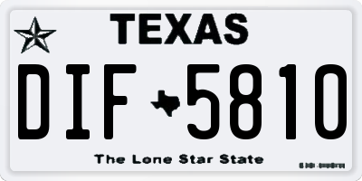 TX license plate DIF5810