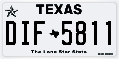 TX license plate DIF5811