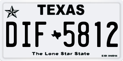 TX license plate DIF5812