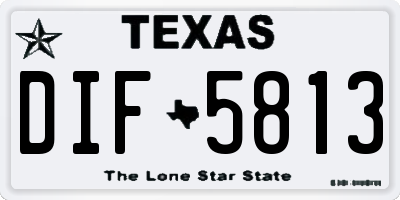 TX license plate DIF5813