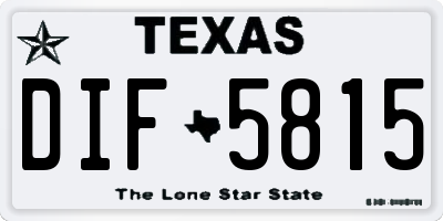 TX license plate DIF5815