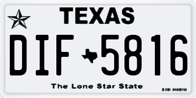 TX license plate DIF5816