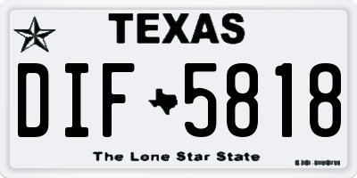 TX license plate DIF5818
