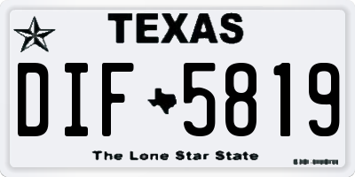 TX license plate DIF5819