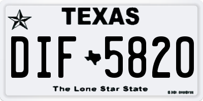 TX license plate DIF5820