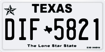 TX license plate DIF5821