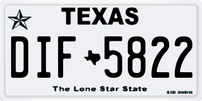 TX license plate DIF5822