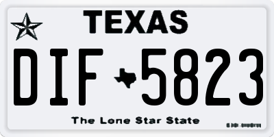 TX license plate DIF5823
