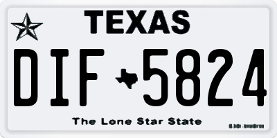 TX license plate DIF5824