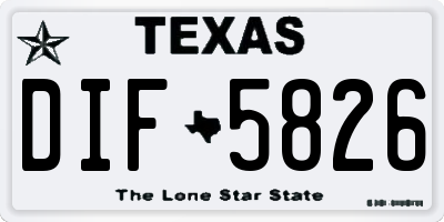 TX license plate DIF5826