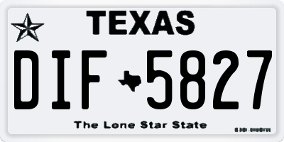 TX license plate DIF5827